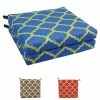 Discount ✔️ Blazing Needles 20-inch By 19-inch Patterned Outdoor Chair Cushions (Set Of 2) - 20 X 19 Irondaze Cobalt ❤️