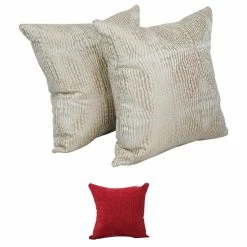 Promo 🥰 Blazing Needles 17-inch Square Throw Pillows (Set Of 2) Ashfield Claret 🔔