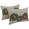 Outlet 🎉 Blazing Needles 18-inch By 13-inch Floral Pattern Beaded Chambrey Throw Pillows (Set Of 2) 🧨
