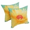 Hot Sale ✨ Blazing Needles Solarium Daisy Teal 17-inch Indoor/Outdoor Throw Pillows (Set Of 2) 😉