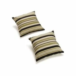 Best deal ⌛ Blazing Needles 18-inch All-Weather Throw Pillows (Set Of 2) Kingsley Stripe Ruby 👏