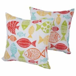 Flash Sale 💯 Blazing Needles Solarium King Fisher 17-inch Indoor/Outdoor Throw Pillows (Set Of 2) 😍