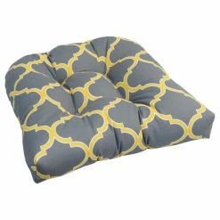 Best Pirce 🧨 Blazing Needles 19-inch U-Shaped Spun Polyester Outdoor Tufted Dining Chair Cushion Landview Navy 😀