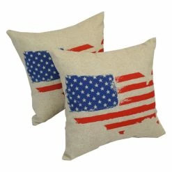 Promo 🥰 Blazing Needles Solarium Spirit Of America 18-inch Indoor/Outdoor Throw Pillows (Set Of 2) 🌟