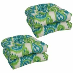 Brand new ⌛ Blazing Needles 19-inch U-Shaped Dining Chair Cushions (Set Of 4) Sorista Teal 🛒