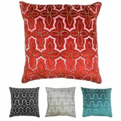 Cheapest 🌟 Blazing Needles 20-inch Moroccan Patterned Beaded Velvet Throw Pillow Red 👏