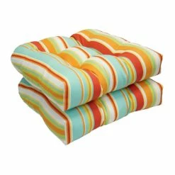 Best deal 🧨 Blazing Needles Solarium Shades Of Breeze 19-inch U-shape Chair Cushion (Set Of 4) ☀️ Summer Fun Citrus 😀
