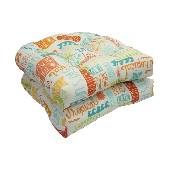 Best deal ๐งจ Blazing Needles Solarium Shades Of Breeze 19-inch U-shape Chair Cushion (Set Of 4) โ๏ธ Summer Fun Citrus ๐ - Image 4