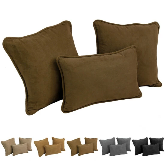 Cheap ๐ Blazing Needles Delaney 3-Piece Microsuede Pillow Set (Set Of 3) Steel Grey ๐