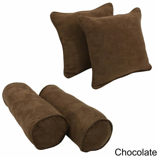 Deals ๐งจ Blazing Needles Microsuede Throw Pillows Set (Set Of 4) Java ๐ฅ - Image 2