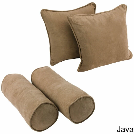 Deals ๐งจ Blazing Needles Microsuede Throw Pillows Set (Set Of 4) Java ๐ฅ - Image 3