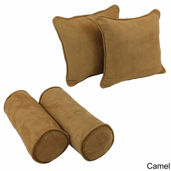 Deals ๐งจ Blazing Needles Microsuede Throw Pillows Set (Set Of 4) Java ๐ฅ - Image 4