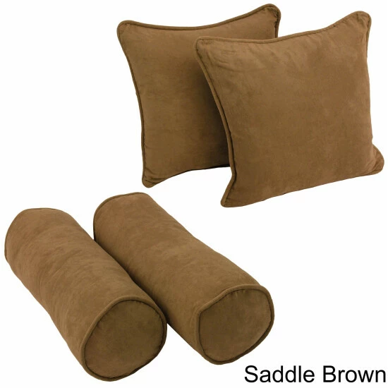 Deals ๐งจ Blazing Needles Microsuede Throw Pillows Set (Set Of 4) Java ๐ฅ - Image 5