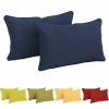 Best Pirce 🎉 Blazing Needles Indoor/Outdoor Lumbar Support Pillow (Set Of 2) Sea Blue ⌛