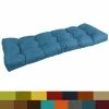 Promo 👍 Blazing Needles 46-inch By 19-inch Tufted Solid Outdoor Spun Polyester Loveseat Cushion Aqua Blue 🔔