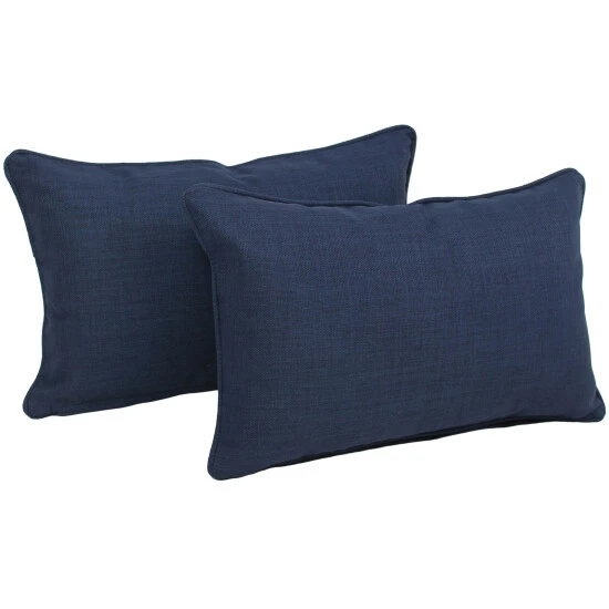 Best Pirce 🎉 Blazing Needles Indoor/Outdoor Lumbar Support Pillow (Set Of 2) Sea Blue ⌛ - Image 6