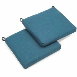 New 🎁 Blazing Needles Indoor/ Outdoor Chair Cushions (Set Of 2) - 20 X 19 Sea Blue ⭐