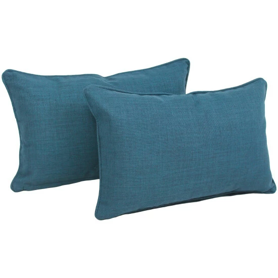 Best Pirce 🎉 Blazing Needles Indoor/Outdoor Lumbar Support Pillow (Set Of 2) Sea Blue ⌛ - Image 8