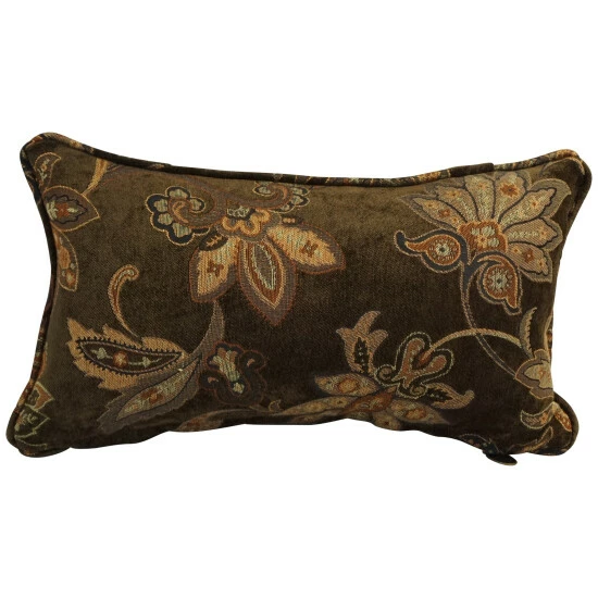 Buy ๐ Blazing Needles 18-inch Corded Patterned Jacquard Chenille Lumbar Throw Pillow ๐