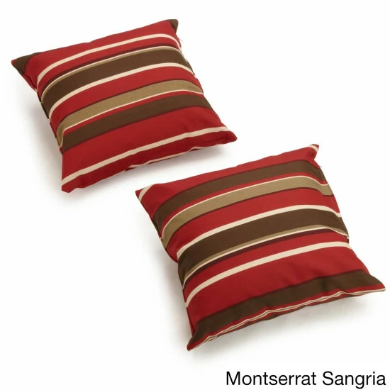 Budget ✨ Blazing Needles Floral/ Stripe 18-inch Throw Pillows (Set Of 2) Montserrat Sangria 🔔 - Image 3