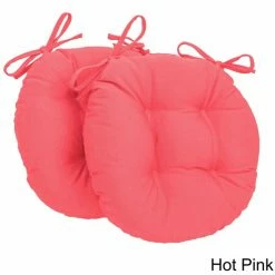 Budget 🥰 Blazing Needles Tufted Twill Round Chair Cushions (Set Of 2 Or 4) - 16 X 16 Bery Berry 🛒