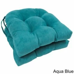 Promo 😍 Blazing Needles 16-inch Microsuede Dining Chair Cushion (Set Of 2) Lemon 💯