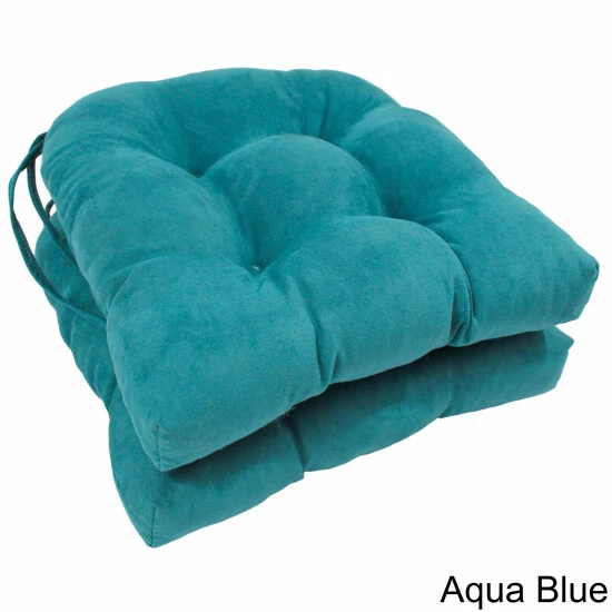 Promo ๐ Blazing Needles 16-inch Microsuede Dining Chair Cushion (Set Of 2) Lemon ๐ฏ