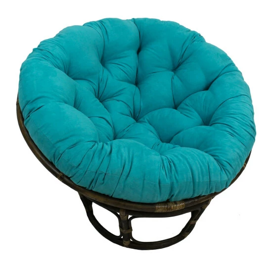 Best Pirce 🌟 Blazing Needles 44-inch Microsuede Papasan Cushion - 44" X 44" Teal ⌛ - Image 2
