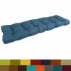 Hot Sale 🔔 Blazing Needles 55-inch By 19-inch Tufted Solid Outdoor Spun Polyester Loveseat Cushion Aqua Blue ✔️